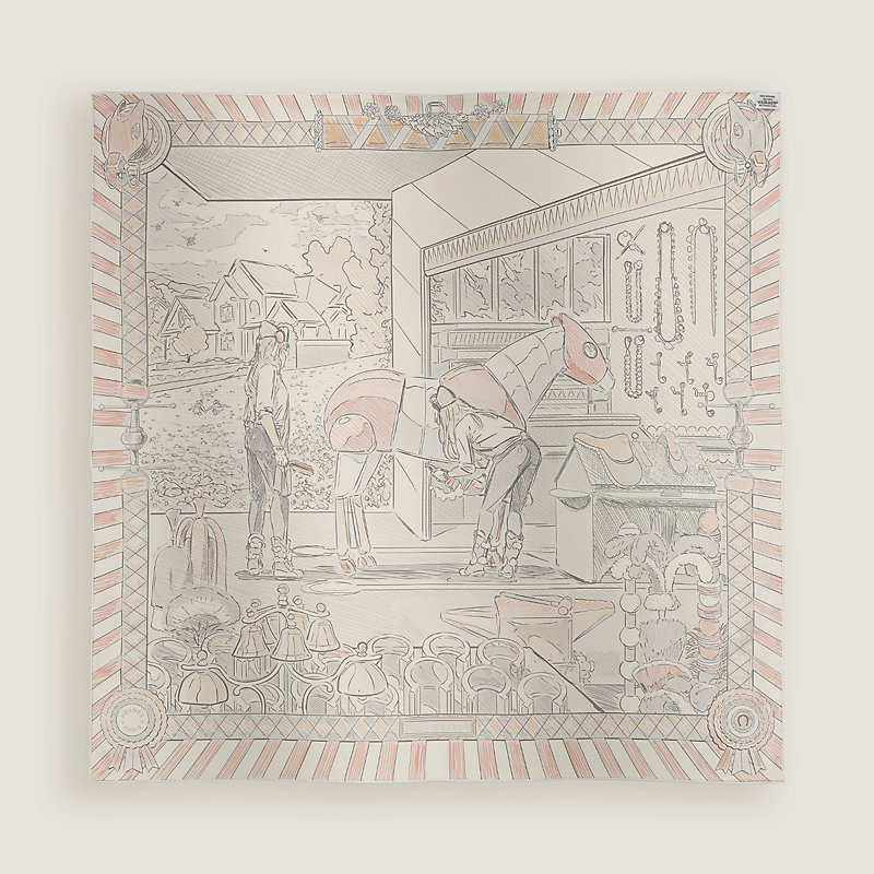 Pony Pit Stop double face scarf 90 - Grey | Hermès USA